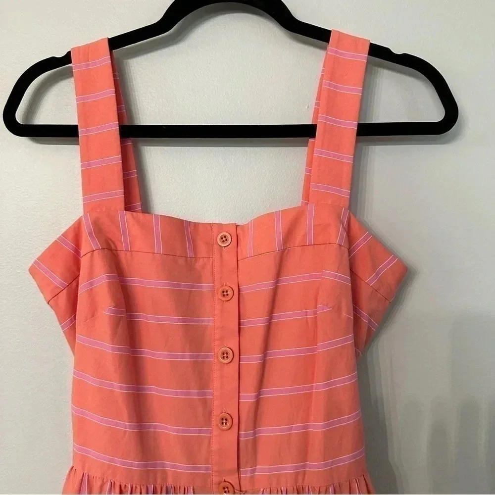 Gal Meets Glam Ariel Pink Stripe Dress with Square Neckline Size US 8 GUC - Picture 4 of 10